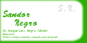 sandor negro business card